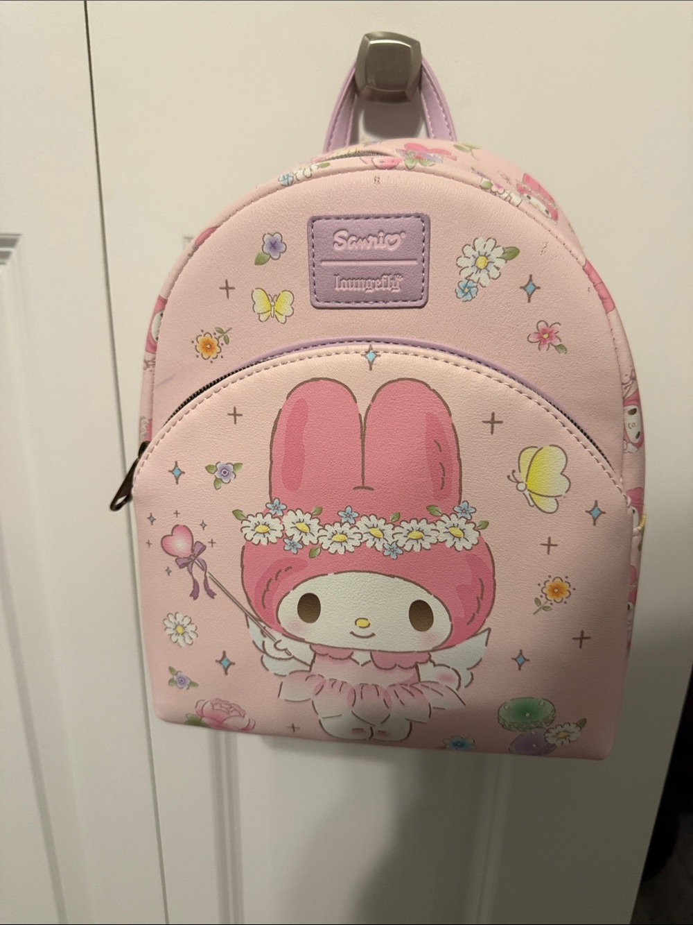 Sanrio My Melody Pastel Pink Mini Backpack with Floral Print